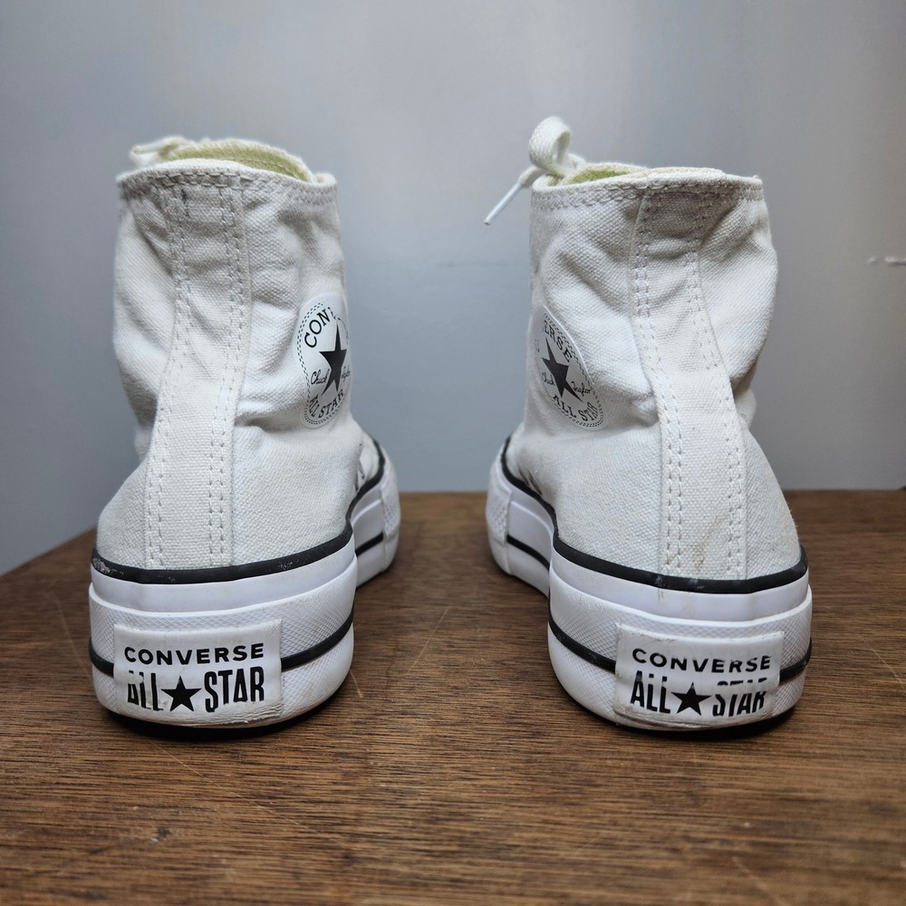 Converse Chuck Taylor All Star Lift Hi White Platform Sneaker 560846F Womens 5.5 - Picture 4 of 8